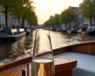 Elegant private canal boat with champagne service